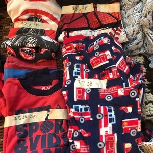 Boys size 7 long sleeved pajama lot